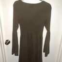 American Eagle  Outfitters Soft Ribbed Olive Green Long Bell Sleeve Sweater Dress Photo 1