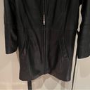 Preston & York Preston & Young Petites Black Lamb Leather Long Line Chic Jacket Size PM Photo 1