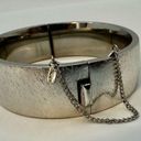 Monet  silver tone wide vintage safety chain bracelet Photo 9