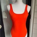 PINK - Victoria's Secret Victoria Secret Pink Scoop One Piece Swimsuit Medium Orange Solid Photo 0