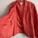 Talbots Size 10 Irish Linen Orange Lined 3 Button Blazer Jacket Photo 4