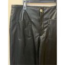 Bagatelle  Collection Black Wide Leg Cropped Vegan Leather Pants L Photo 2