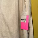 Isaac Mizrahi  NY Size Large Linen Blend Beaded Neck Beach Comfy Tunic Blouse Photo 2