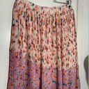 LAIA by Anthropologie, floral, pleated, tiered asymmetrical midi skirt size L Pink Size L Photo 3