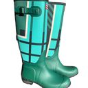 Hunter Tall Green + Blue Tartan Rainboots Women’s 6 Photo 0