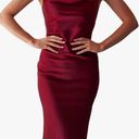 NWT S Wine Red Sleeveless Satin Cowl Neck Dress Photo 1