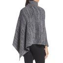 Barefoot Dreams Cozychic Point Dume Poncho One Size Indigo Dove Gray Photo 2