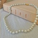 American Vintage Vintage “Sappho” White Pearl Marquis Necklace Gold Tone Fishhook Classic Femme Photo 9