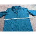 Covington  Womens MediumTeal  Button Up Top Only Pajamas Collar Sleepwear #B1 Photo 6