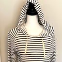 J.Crew || White/black striped hoodie with pockets Photo 1