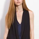 Haute Hippie  Black & Blue Draped Faux Wrap Top XS FLAW Photo 2