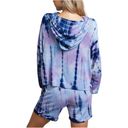 indigo. MARONIE Bamboo Tie Dye Slouchy Hoodie Large  Photo 1