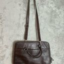 Bueno  Brown Faux Ostrich Leather Padded Laptop Briefcase Tote Bag Photo 2