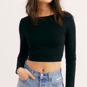 Pretty Little Thing Black Long Sleeve Crop Top Photo 0