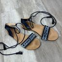 Jack Rogers  Tate Raffia Sandal in Navy and Gold Photo 0