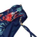 Roxy  Blue Tropical Hawaiian Floral Swim Bathing Suit Bottoms Women's Size Large Photo 1