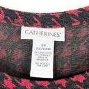 Houndstooth Catherines Plus Size 2X Top 22W 24W Red Black  Scoop Neck Stretch 236 Photo 7