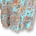 Cynthia Rowley  Dress Aqua Blue Paisley Print Flounce Hem Sleeveless Vneck Mini Photo 1