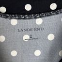 Lands'End  Swim Coverup Dress Size S Jersey Quick Dry 3/4 Sleeve Black White Dot Photo 3