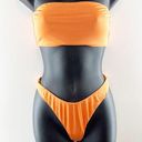 Naked Wardrobe  Strapless Tube Bandeau High Cut Cheeky Bikini Orange Medium Photo 0