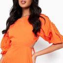 Boohoo Cotton tiered puff sleeve open back maxi Photo 2