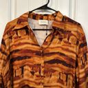 Dissh  Long Sleeve Brown Printed Top Blouse Size 6 Small Oversized Photo 2