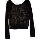 Delia's Delia’s Black Sequined Long Sleeve Pullover Sweatshirt Photo 0