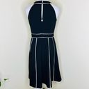 Tommy Hilfiger Dress SMALL Black White Fit & Flare Knee Length Cocktail Modest Photo 3