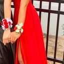 Faviana Red Strapless Prom Dress Photo 4