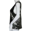 Ruby Rd  Shirt Women Large Black Silver Leopard Allover Sequin Top Party Cocktail Photo 2