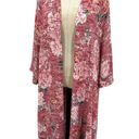 Torrid  Kimono Hi-Low Duster Sweater Red Rose Floral Print Plus Size 2X Photo 1