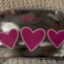 It Cosmetics Valentines Day Shiny Silver hearts makeup cosmetic bag Pouch Photo 0