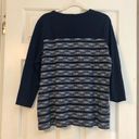 kim rogers  Navy Pineapple Crew Neck Top Quarter Sleeves Size XXL Photo 3