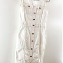 Gap  Cotton Sleeveless Collared Button Front Belted Denim Midi Dress White 2 Photo 6