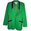 Oleg Cassini Vintage  Green Navy Blazer Photo 0