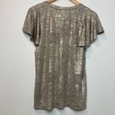 Anthropologie |Flowy Metallic Gold Top sz Medium Photo 5