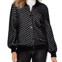 Liverpool  Super Soft Button Front Sweater “Bomber” Cardigan Black Herringbone XS Photo 0