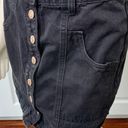 Stradivarius Button Down Black Denim Mini Skirt w/ Copper Buttons Photo 5