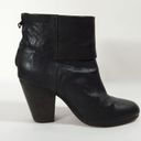 Rag and Bone  Newbury Black Leather Block Heel Boots Photo 4