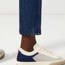 Rothy's  The Lace Up Sneaker Classic Navy Off White Cream Stripe Size 8 New Photo 0