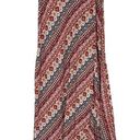 Earthbound  Trading faux wrap geometric red, tan, blue boho maxi skirt, Sz M Photo 0