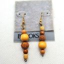 Brooks Vintage  Wooden Beaded Dangling Earrings Photo 0