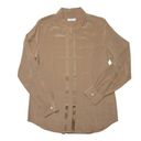 Equipment NWT  Earl in Camel Silk Pleating Button Down Shirt L $258 Photo 0