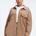 Good American  Tan Fleece Shacket Photo 4