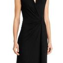 Twisted Kobi Halperin Maureen  Black Faux Wrap Jersey Dress Size Large Photo 0