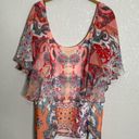 City Chic  Beaded Neckline Paisley Blouse XS/14 Photo 5