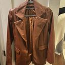 Naked Wardrobe Brown Faux Leather Blazer Photo 1