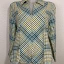 Christopher & Banks  Tie Dye Plaid 1/4 Zip Woven Blouse Size L Photo 0