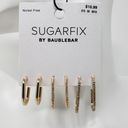 BaubleBar NWT Sugarfix by  Gold-Tone 3 Pack Oblong Hoop Post Earring Set Women's Photo 1