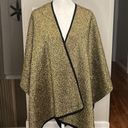 Tuckernuck  Black and Gold Glitter Metallic Poncho Cape Shawl NWT One Size Photo 1